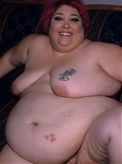 Horny brunette BBW slurping a thick wang and let it unload all over her enormous fat titties live